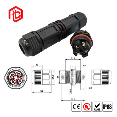 BETT L20 L Type Male/Female Copper Waterproof Connector (IP68) for UHF/RF Applications in Aerospace & Solar Power Systems