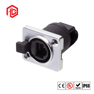 Waterproof Male/Female RJ45 Network Connector with Copper Contacts and Nylon Housing IP68 Rated