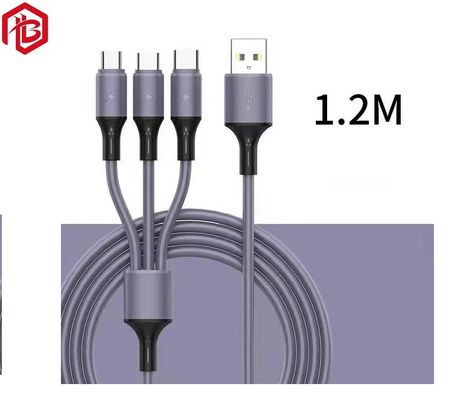 Comprar El nilón trenzó los 3ft los 6ft el 10ft 3 en 1 tipo micro cable del Usb del cable del cargador del Usb 3,0 de datos de carga rápido de C online manufacture
