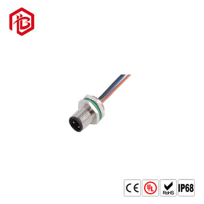Comprar Código hembra-varón posterior 3pin 4pin 5pin 8pin 12pin de la prenda impermeable A del conector de Front Panel Mount M12 online manufacture