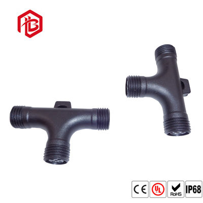 Comprar 2 3 4Pin 3 Way Tipo T PVC impermeable macho conector femenino negro online manufacture