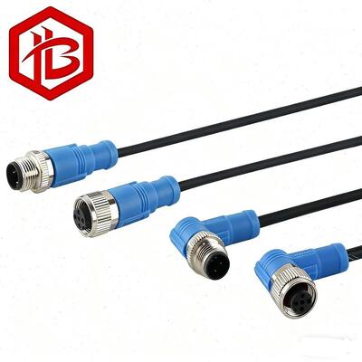 Comprar Conector circular con carcasa metálica M8 M12 de 3 pines, 4 pines y 5 pines, en ángulo recto o codo, con código A/B/D, personalizado, DIN IP68 a prueba de agua, para sensor de cable online manufacture
