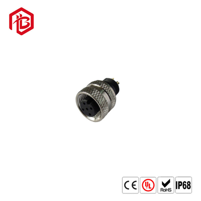 M12 4 Pin Aviation Cable Connector For Pcb Board Metal Connector Plug+Socket Coupler