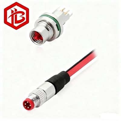 M8 DIN 3pin Nickel Plated Male to Female Straight Plug IP68 Waterproof Sensor Cable
