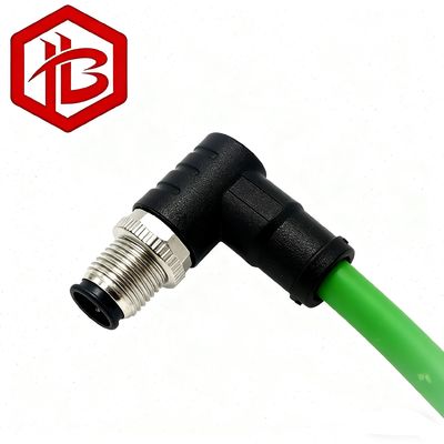 Waterproof M12 Straight Male to Right Angled Ethernet Cable Connector RJ45 Pipeline - Digital Mini - 8 Pin Male to Rs - 422 M 4A