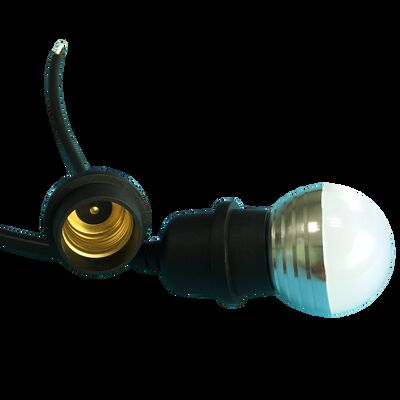 E27 Plastic Copper Contact IP67/IP68 Waterproof Lamp Holder Connectors for Solar Power Systems High Current Lighting