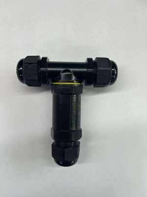 IP68 Waterproof LED Outdoor Lighting Connector Cable 3-Way 2/3/4-Pin T-Type Screw Fixing Copper Contact Material Aerospace UHF