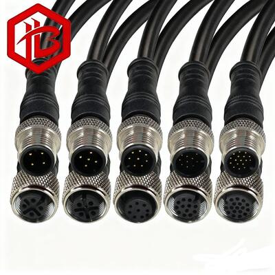 M12 Metal Plug Aerospace Male/Female UHF PCB RF 8A IP68 3-6 Pins a Code Canbus Overmolding Connector