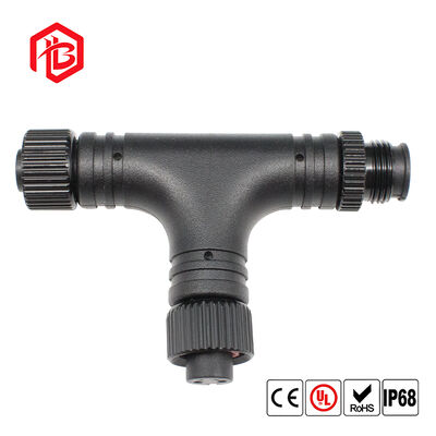 M12 Metal Nut Tee Waterproof Connector Male/Female Copper Contact for Aerospace and Wire Connections